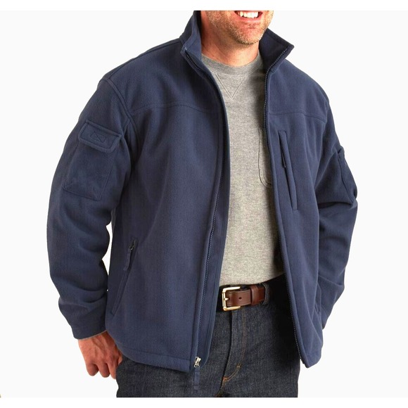 Duluth Trading Shoreman Fleece Windproof Jacket Mens XL Navy Blue Workwear Heavy - Picture 1 of 10